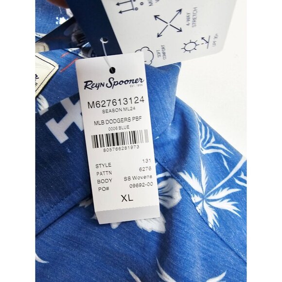 Reyn Spooner Size XL Mens MLB Genuine Merchandise Los Angeles Dodgers Shirt NWT - Picture 9 of 15